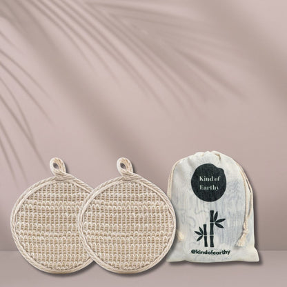 Ramie Fiber Loofah | Natural Plant Fiber Body Scrubber – Body Scrub on Brown Living™. SKU: KOE-015-SL-2. Img 3.