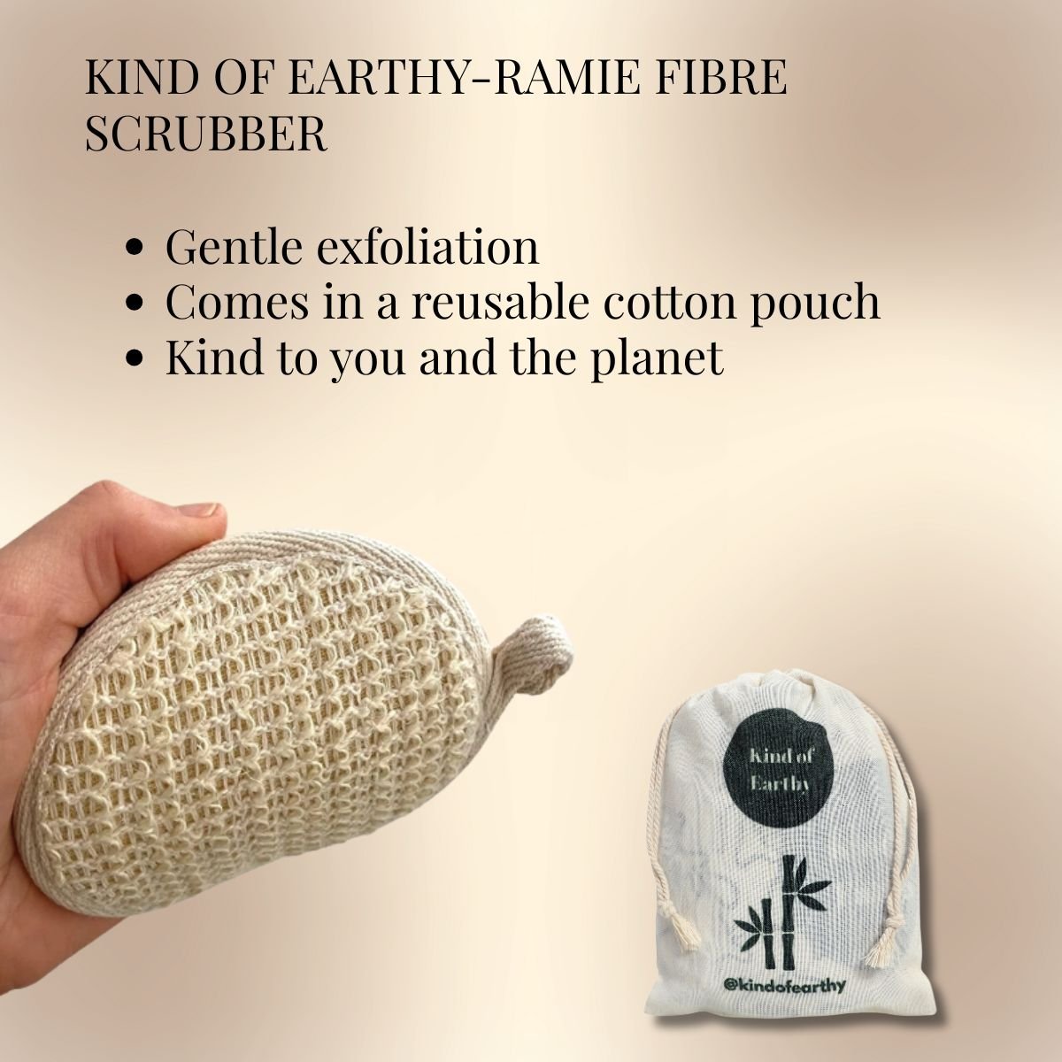 napo！WONDER FULL LIFE ramie DEEL Ramie Fiber Loofah | Natural Plant Fiber Body Scrubber by Kind of