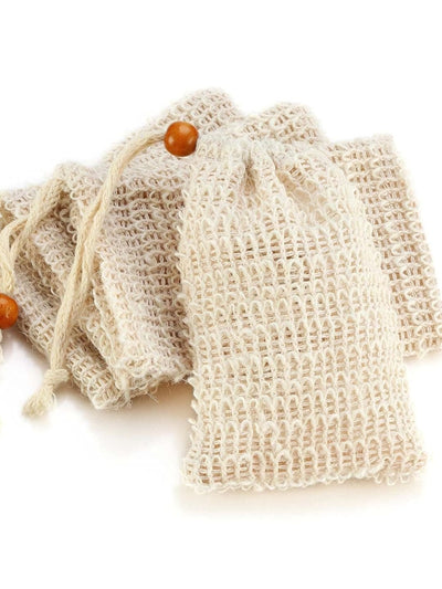 Ramie Soap Saver Pouch Pack of 2 | Natural Fibre Soap Bags – Bath Accessories on Brown Living™. SKU: KOE015-SS-2. Img 1.