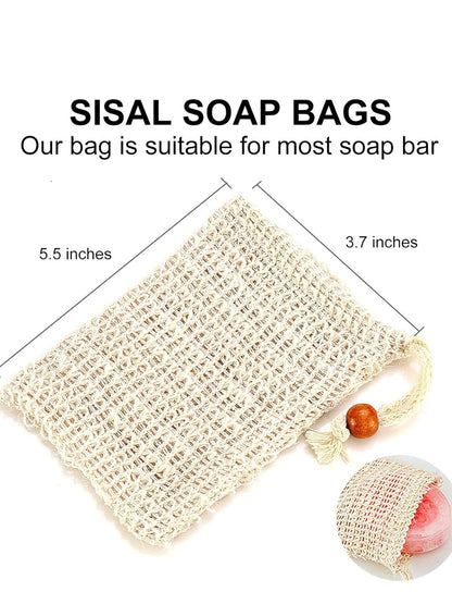 Ramie Soap Saver Pouch Pack of 2 | Natural Fibre Soap Bags – Bath Accessories on Brown Living™. SKU: KOE015-SS-2. Img 3.