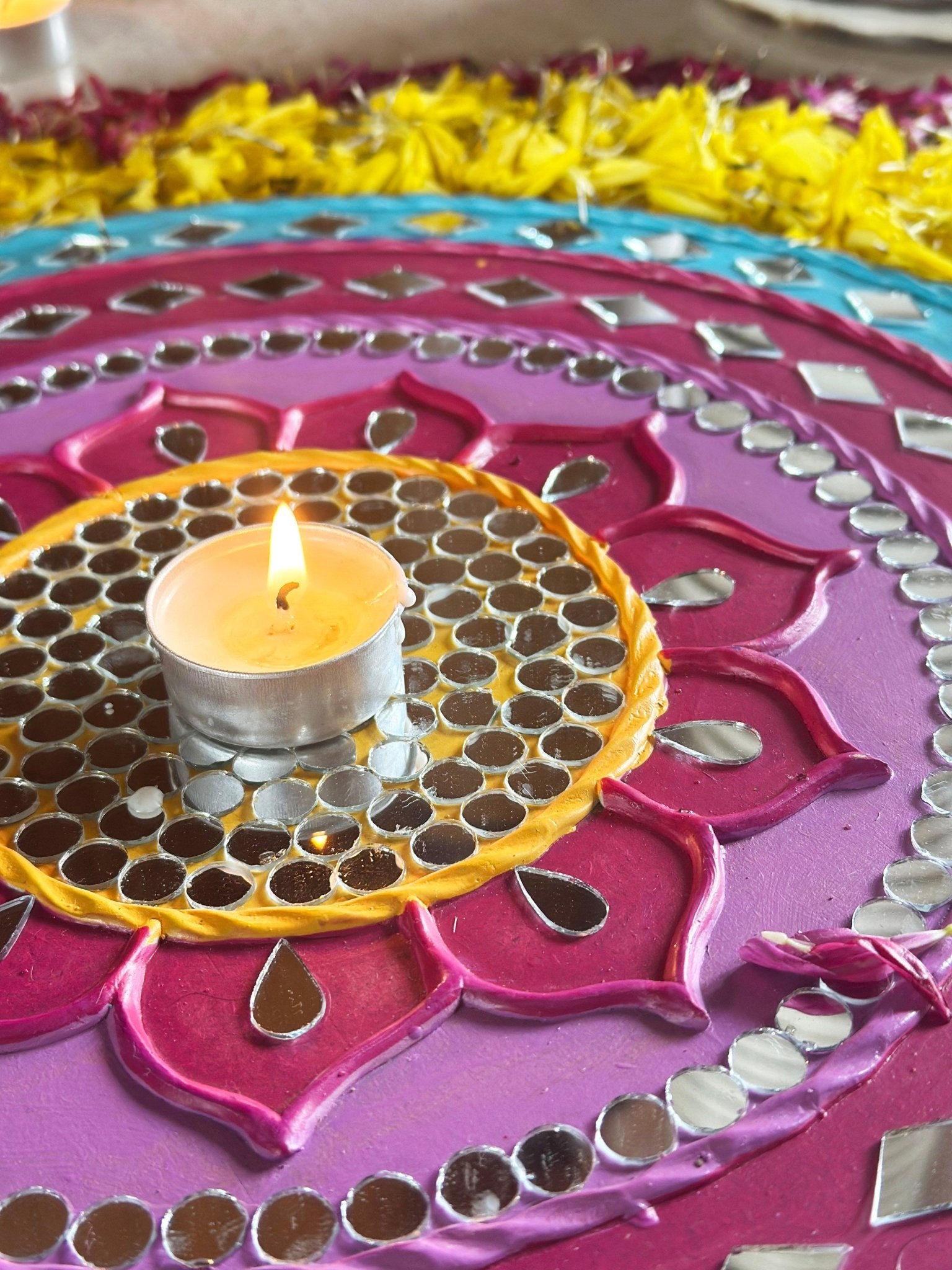 Rang Darpan Lippan Rangoli | Handcrafted Kutch Wall & Floor Decor – Home Decor on Brown Living™. SKU: SDRA001. Img 2.