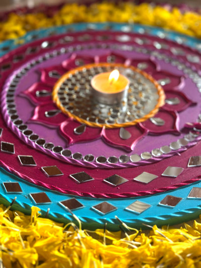 Rang Darpan Lippan Rangoli | Handcrafted Kutch Wall & Floor Decor – Home Decor on Brown Living™. SKU: SDRA001. Img 3.