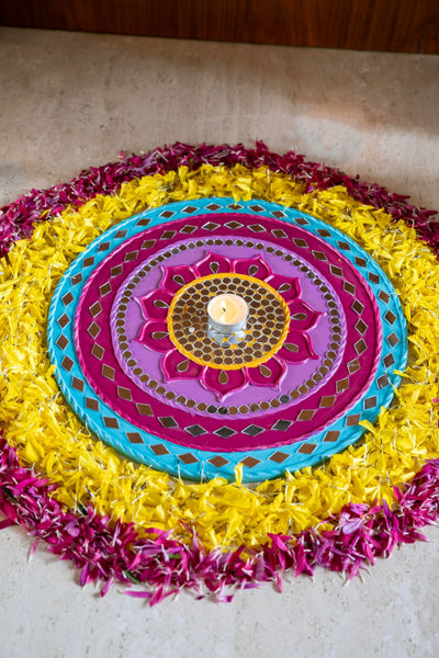 Rang Darpan Lippan Rangoli | Handcrafted Kutch Wall & Floor Decor – Home Decor on Brown Living™. SKU: SDRA001. Img 1.