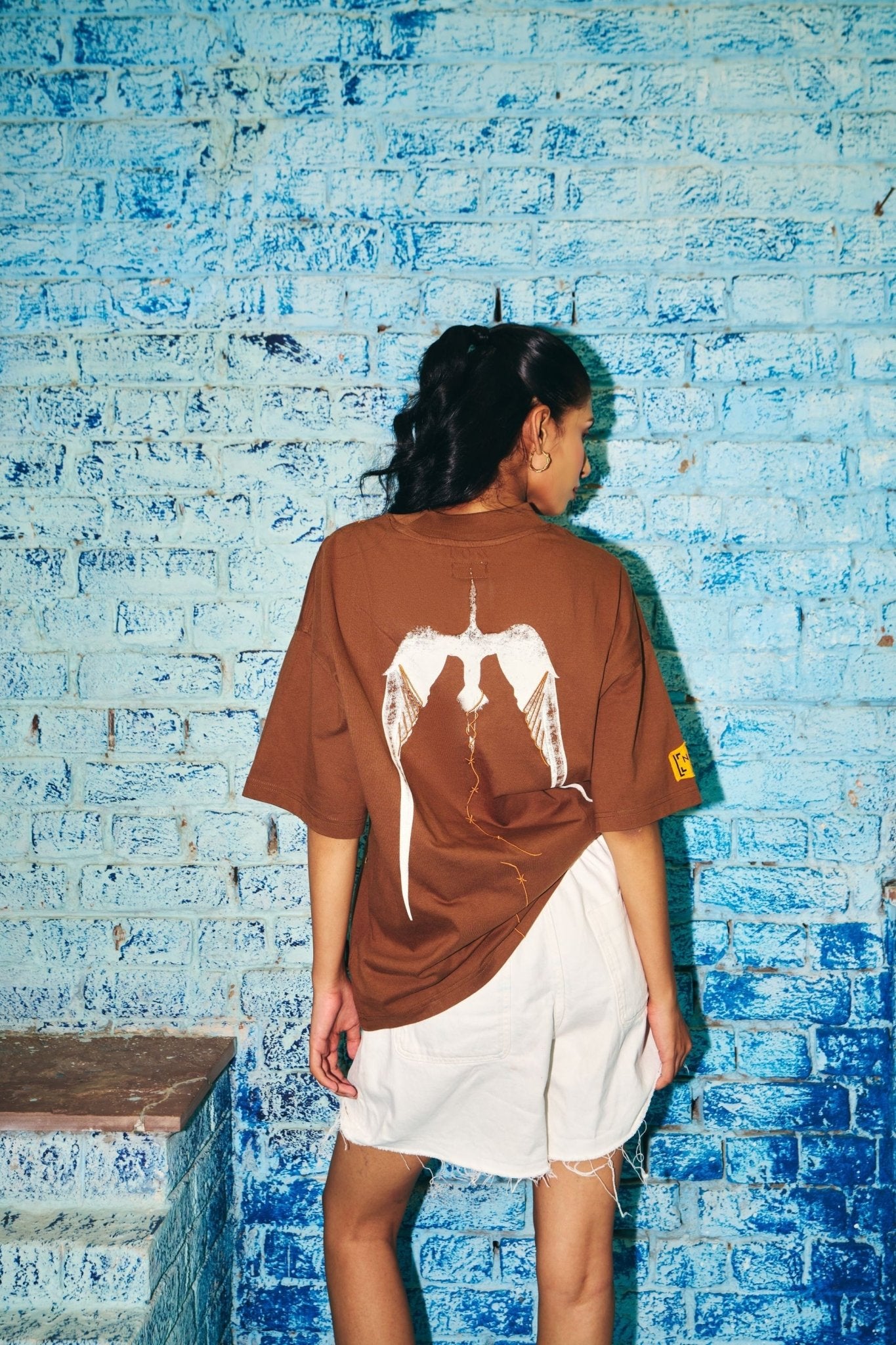 Rapture Bird Unisex T-Shirt – Artistic Graphic Casual Wear – Womens T-Shirt on Brown Living™. SKU: NBTW-20. Img 10.