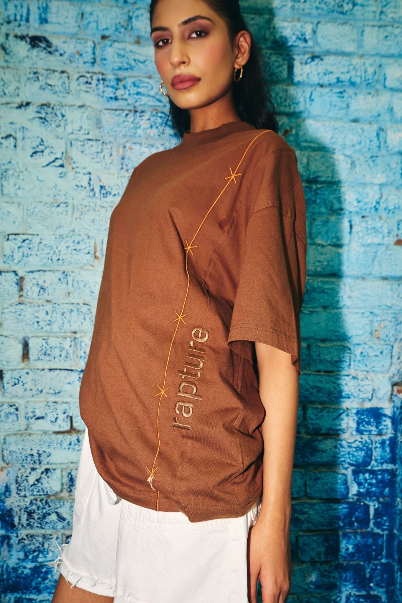 Rapture Bird Unisex T-Shirt – Artistic Graphic Casual Wear – Womens T-Shirt on Brown Living™. SKU: NBTW-21. Img 11.