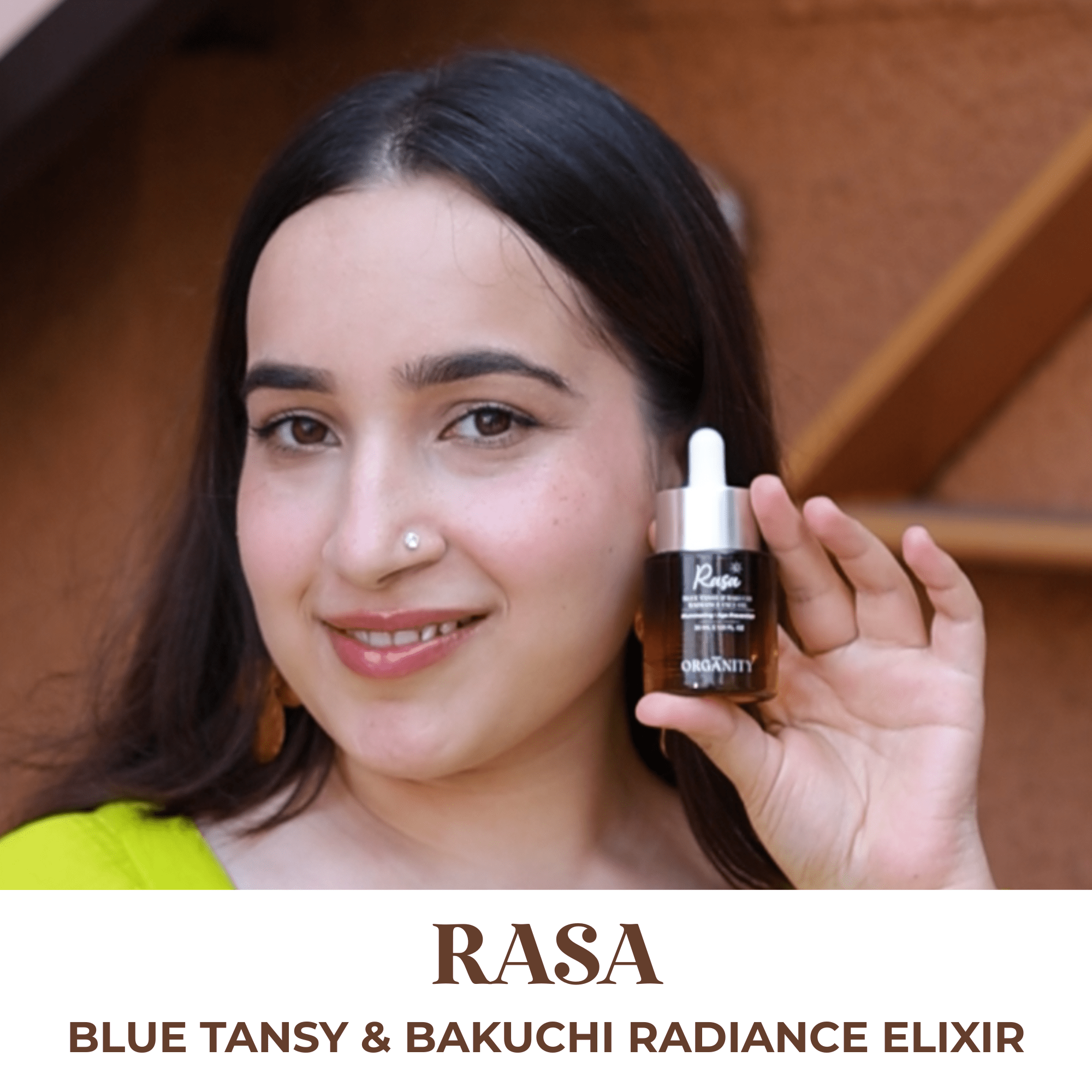 Rasa - Blue Tansy & Bakuchi Radiance Elixir – Face Serum on Brown Living™. SKU: ORG-RASA-30. Img 7.