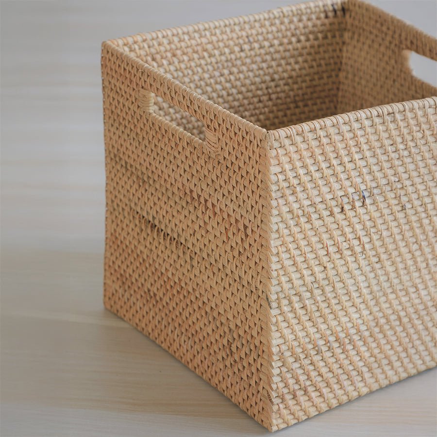 Rattan Clayton Basket – Natural Handmade Storage Basket – Baskets & Boxes on Brown Living™. SKU: ClaytonBasket. Img 3.