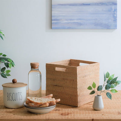 Rattan Clayton Basket – Natural Handmade Storage Basket – Baskets & Boxes on Brown Living™. SKU: ClaytonBasket. Img 2.