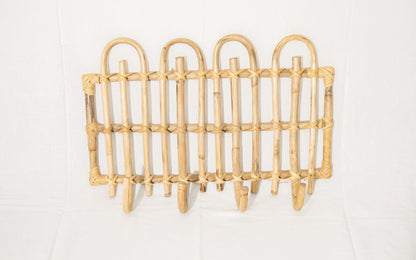 Rattan Hook Organiser | Handmade Wall Hanger for Keys & Essentials – Organisers on Brown Living™. SKU: SYMWA002. Img 2.