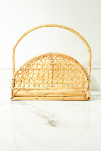 Rattan Jaal Magazine & Book Holder – Stylish & Functional Organizer – Organizers on Brown Living™. SKU: SYMMH002. Img 5.