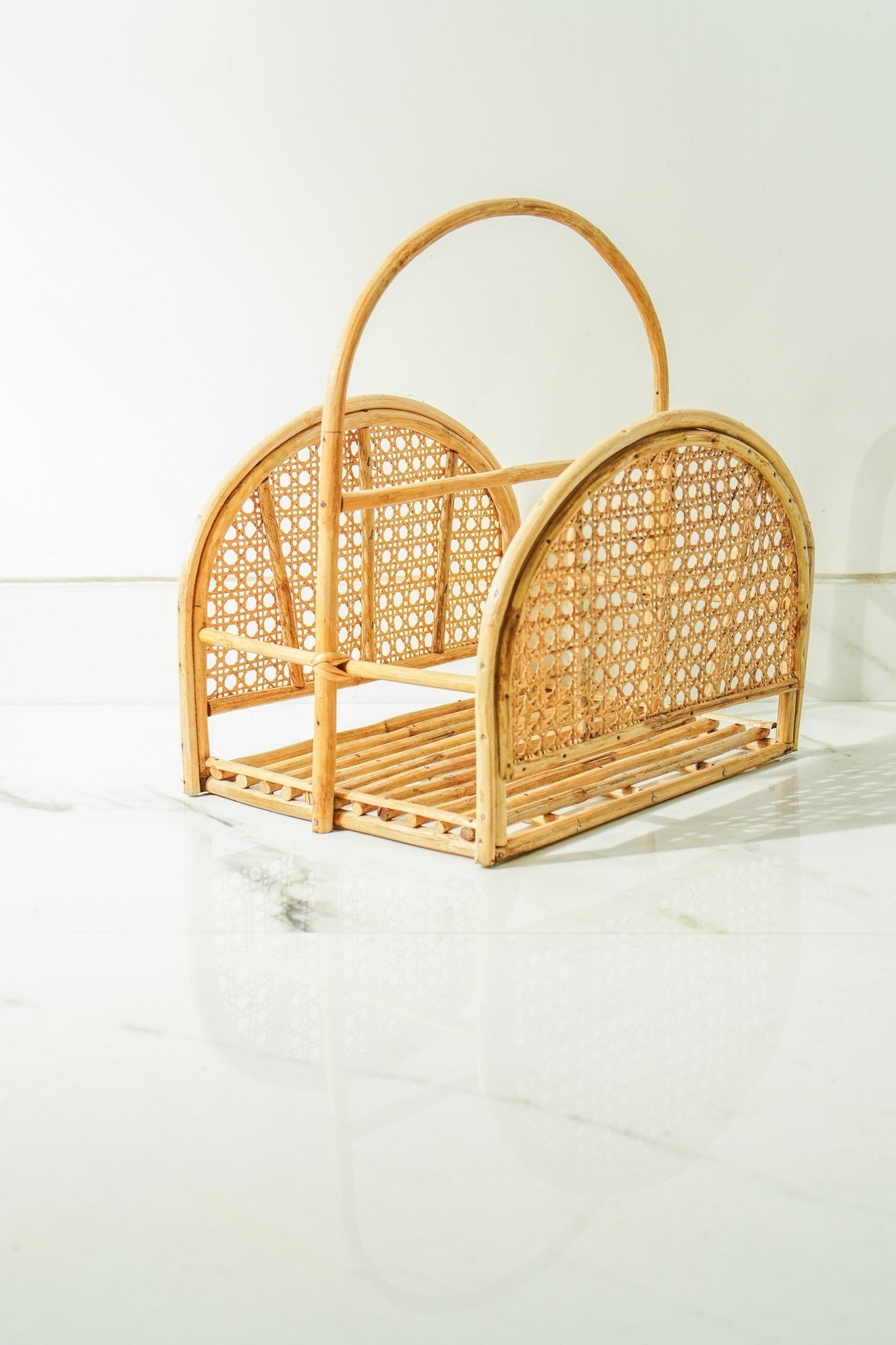 Rattan Jaal Magazine & Book Holder – Stylish & Functional Organizer – Organizers on Brown Living™. SKU: SYMMH002. Img 4.