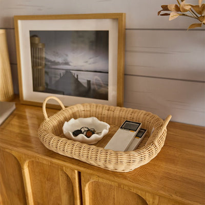 Rattan Lagos Handwoven Serving Tray – Trays & Platters on Brown Living™. SKU: Lagostray. Img 1.