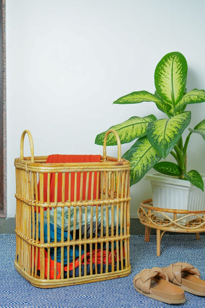 Rattan Rectangular Laundry Basket | Handmade, Eco - Friendly & Spacious – Laundry Baskets on Brown Living™. SKU: SYMBA004. Img 1.