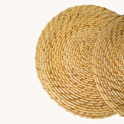 Rattan Table Mats | Handwoven, Eco - Friendly Dining Placemats – Table Linens on Brown Living™. SKU: SYMTAS001 - 6. Img 4.