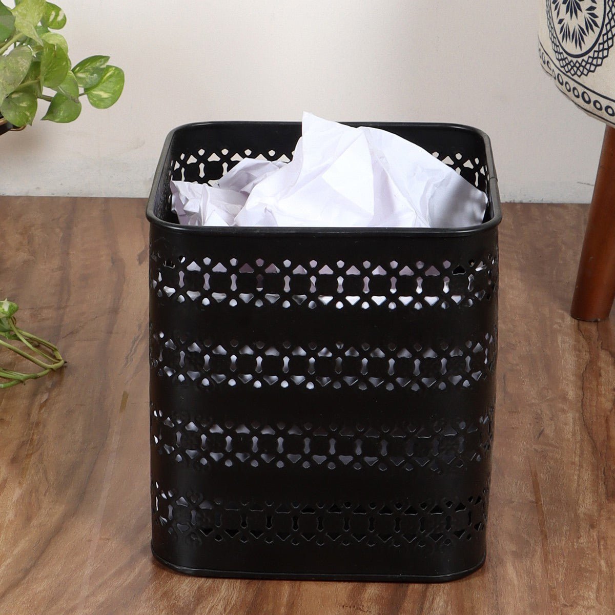 Raven Wastebasket Metal Trash Bin | Verified Sustainable by Brown Living™