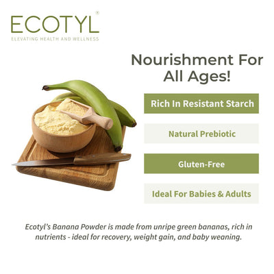 Raw Banana Powder | Prebiotic Superfood | Supports Gut Health | 200g – Powder Drink Mixes by Ecotyl available on Brown Living™. . SKU: ECOTYL00036. Img 2.