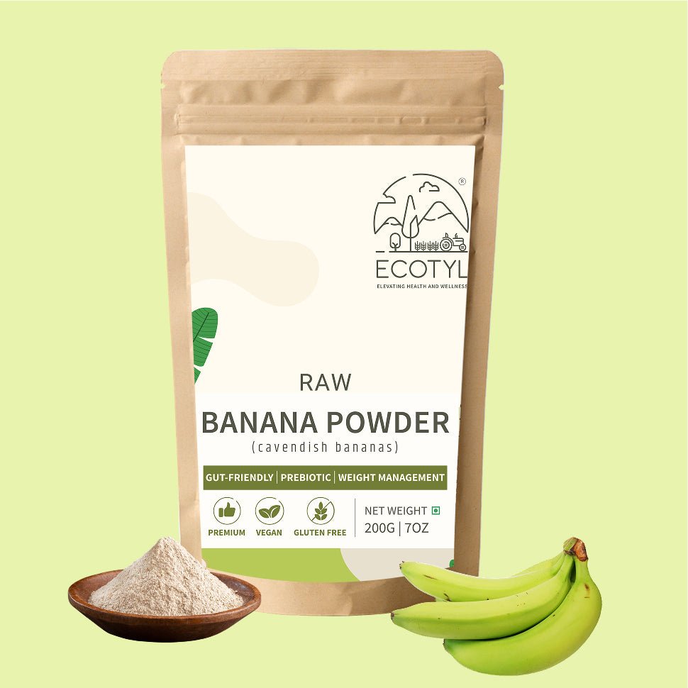 Raw Banana Powder | Prebiotic Superfood | Supports Gut Health | 200g – Powder Drink Mixes by Ecotyl available on Brown Living™. . SKU: ECOTYL00036. Img 1.