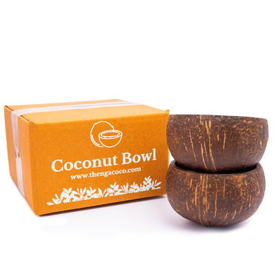 Raw Natural Coconut Shell Bowl - 350ml (Set of 2) – Plates & Bowls on Brown Living™. SKU: ROUGHBOWL - 2. Img 2.