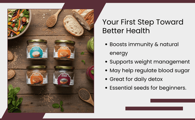 Raw Seeds Combo Pack Of 4 | Flax Sesame Chia Fenugreek – Dried Fruits, Nuts & Seeds on Brown Living™. SKU: ARNAS-8. Img 8.