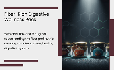 Raw Seeds Combo Pack Of 4 | Flax Sesame Chia Fenugreek – Dried Fruits, Nuts & Seeds on Brown Living™. SKU: ARNAS-8. Img 7.