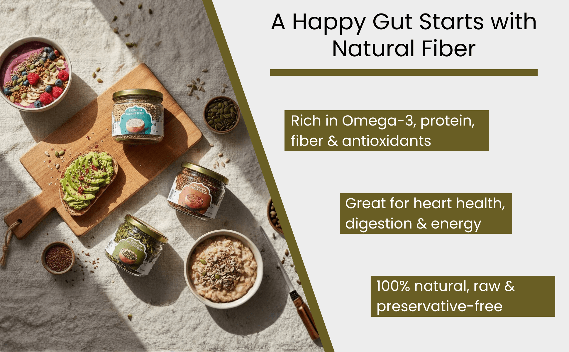 Raw Seeds Combo Pack Of 4 | Sunflower Sesame Pumpkin Flax – Dried Fruits, Nuts & Seeds on Brown Living™. SKU: ARNAS-9. Img 7.