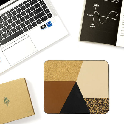 Rectangular Mouse Pad – Plant Leather & Cork (Neutral Tones) – Desk Accessories on Brown Living™. SKU: CPMPGH002. Img 5.