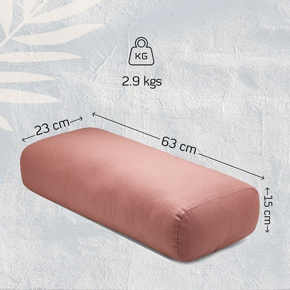 Rectangular Yoga Bolster filled with Cotton - Dark Grey | Verified Sustainable by Brown Living™