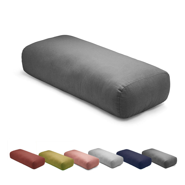 Rectangular Yoga Bolster filled with Cotton - Dark Grey | Verified Sustainable by Brown Living™