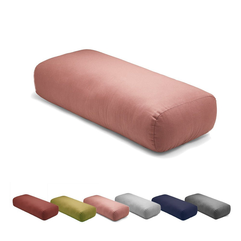 Rectangular Yoga Bolster filled with Cotton - Rose | Verified Sustainable by Brown Living™