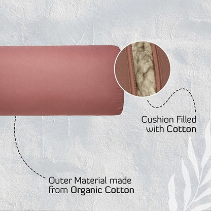 Rectangular Yoga Bolster filled with Cotton - Rose | Verified Sustainable by Brown Living™