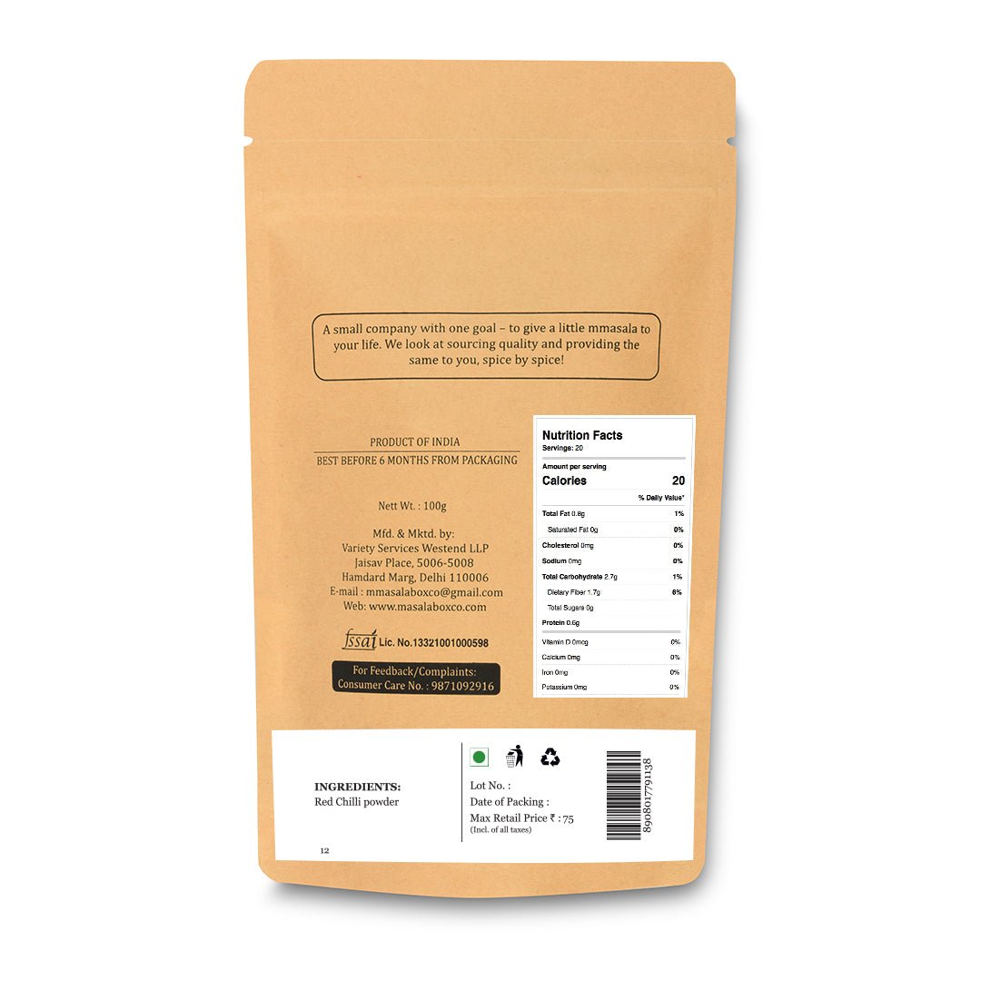 Red Chilli Powder – Spicy Indian Masala for Rich Color & Heat – Seasonings & Spices on Brown Living™. SKU: 00Q. Img 2.