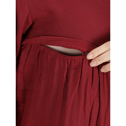 Red Hopping Hedgehog Dress Mama | Cotton Maternity Dress – Womens Maternity Wear on Brown Living™. SKU: MCBL146-. Img 5.