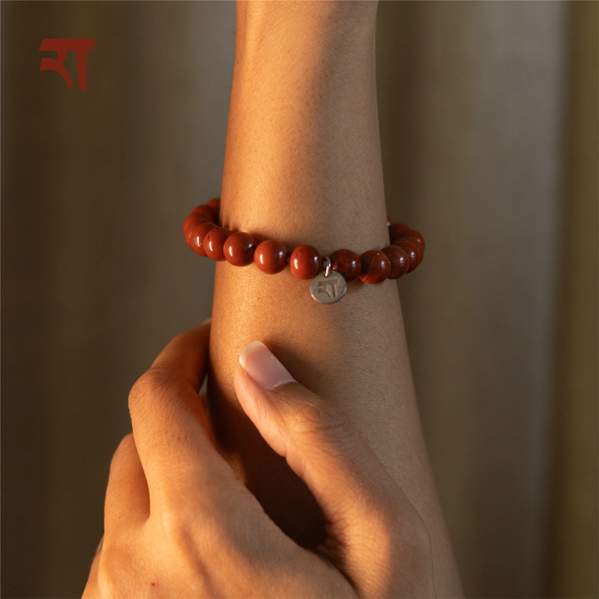 Red Jasper Bracelet | Handmade Healing Crystal Jewelry – Womens Bracelets on Brown Living™. SKU: RA-BR-RJ-01. Img 1.