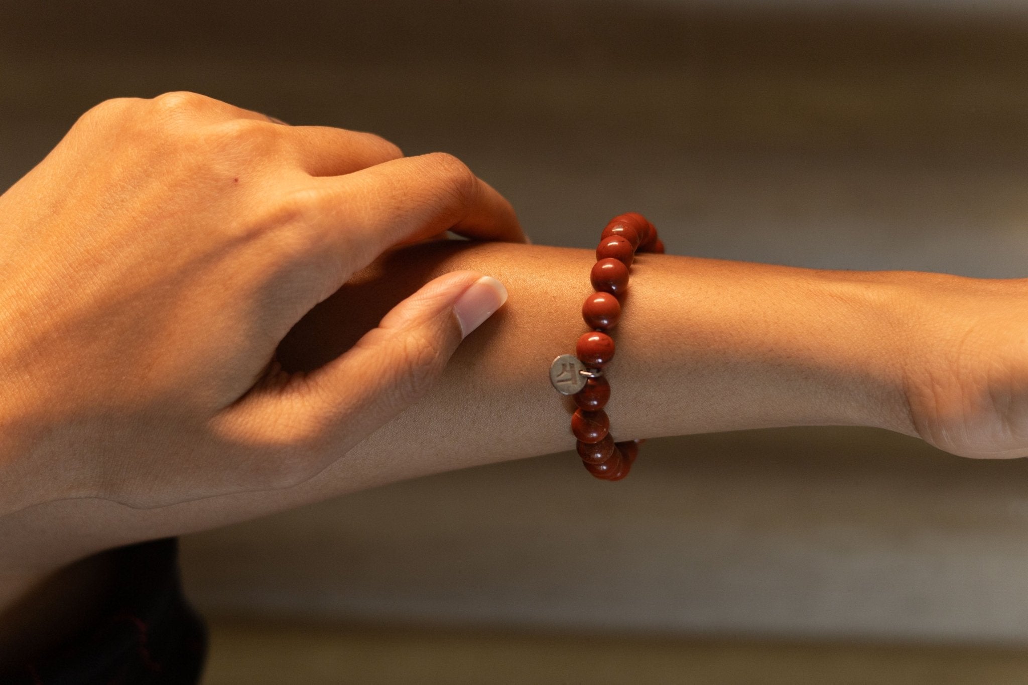 Red Jasper Bracelet | Handmade Healing Crystal Jewelry – Womens Bracelets by Rā The Studio available on Brown Living™. . SKU: RA - BR - RJ - 01. Img 1.