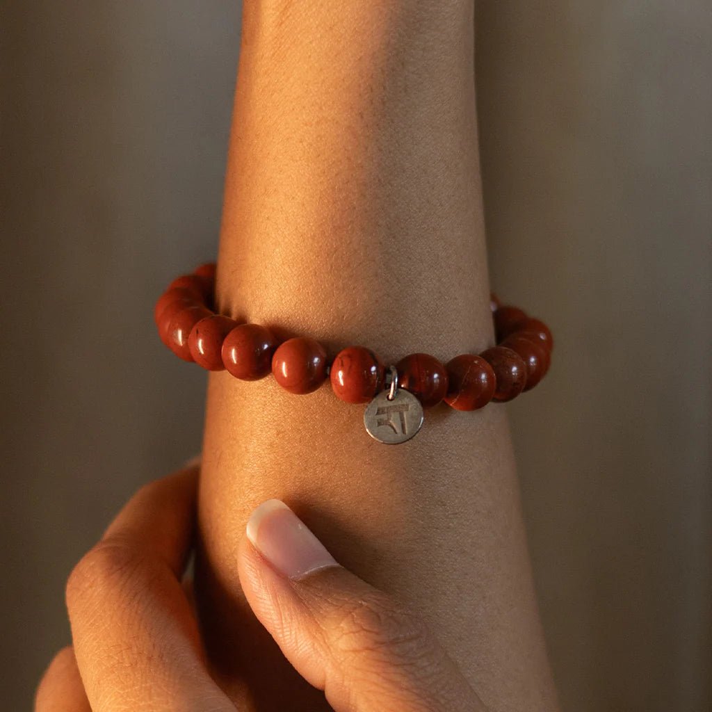 Red Jasper Bracelet | Handmade Healing Crystal Jewelry – Womens Bracelets by Rā The Studio available on Brown Living™. . SKU: RA - BR - RJ - 01. Img 2.