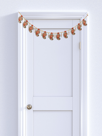Red Kerry Toran | Handcrafted Traditional Door & Wall Decor – Home Decor on Brown Living™. SKU: AB15. Img 2.