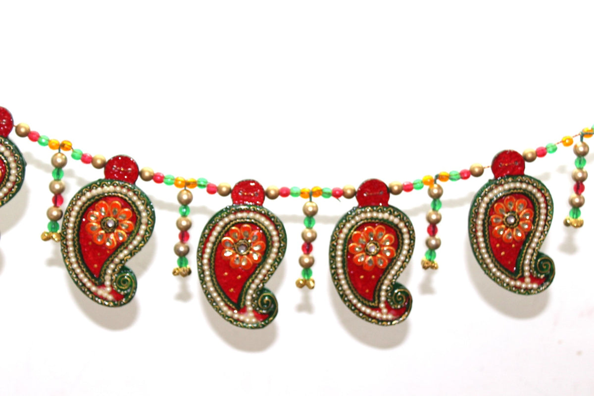 Red Kerry Toran | Handcrafted Traditional Door & Wall Decor – Home Decor on Brown Living™. SKU: AB15. Img 4.