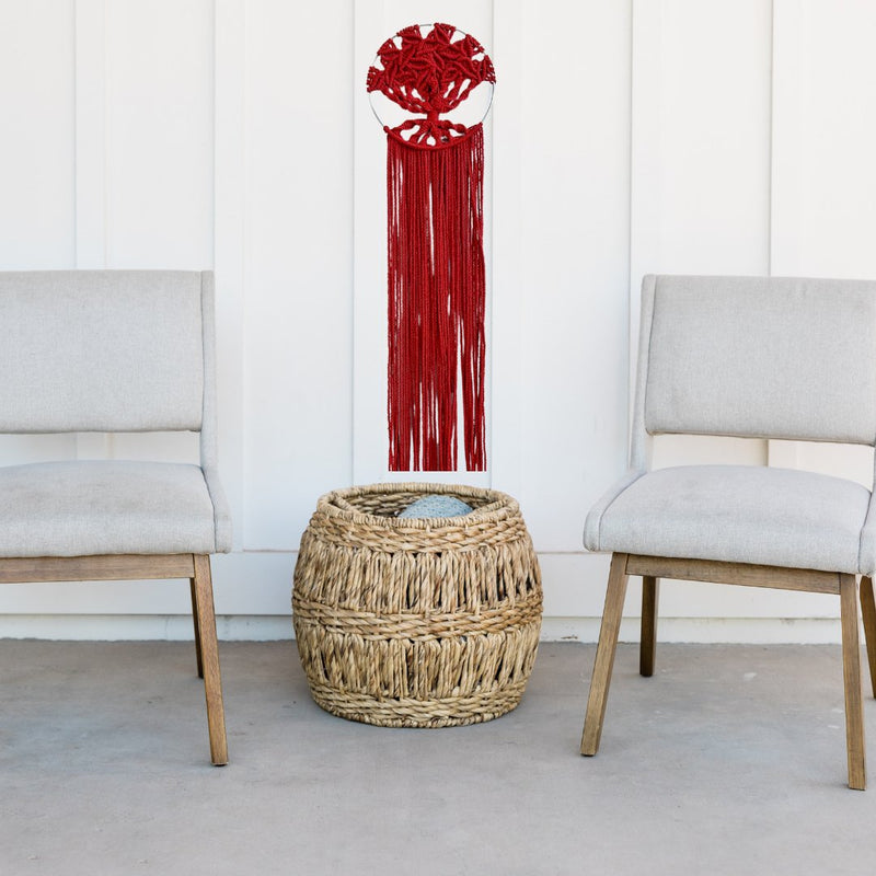 Red Macrame Tree of Life | Verified Sustainable Wall Decor on Brown Living™