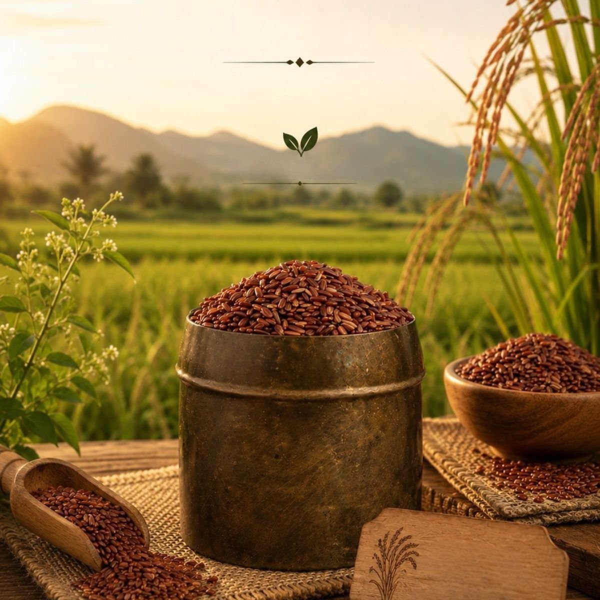 Red Rice 1kg – Nutrient Rich Whole Grain Unpolished Rice – Cooking & Baking Supplies on Brown Living™. SKU: I00001. Img 1.
