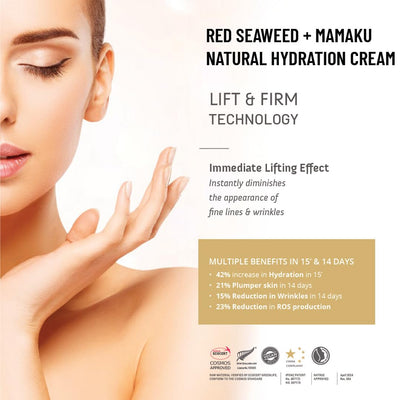 Red Seaweed + Mamaku Hydration Cream | Natural Face Cream for Glowing – Face Cream on Brown Living™. SKU: FMCMA040. Img 7.