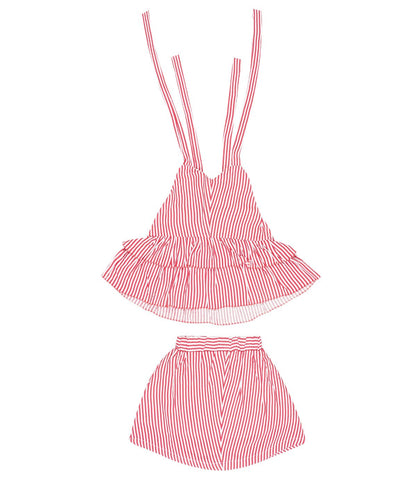 Red Stripe Co - ord Set Regular Fit for Girls – Kids Daywear Sets on Brown Living™. SKU: PG162_1. Img 4.