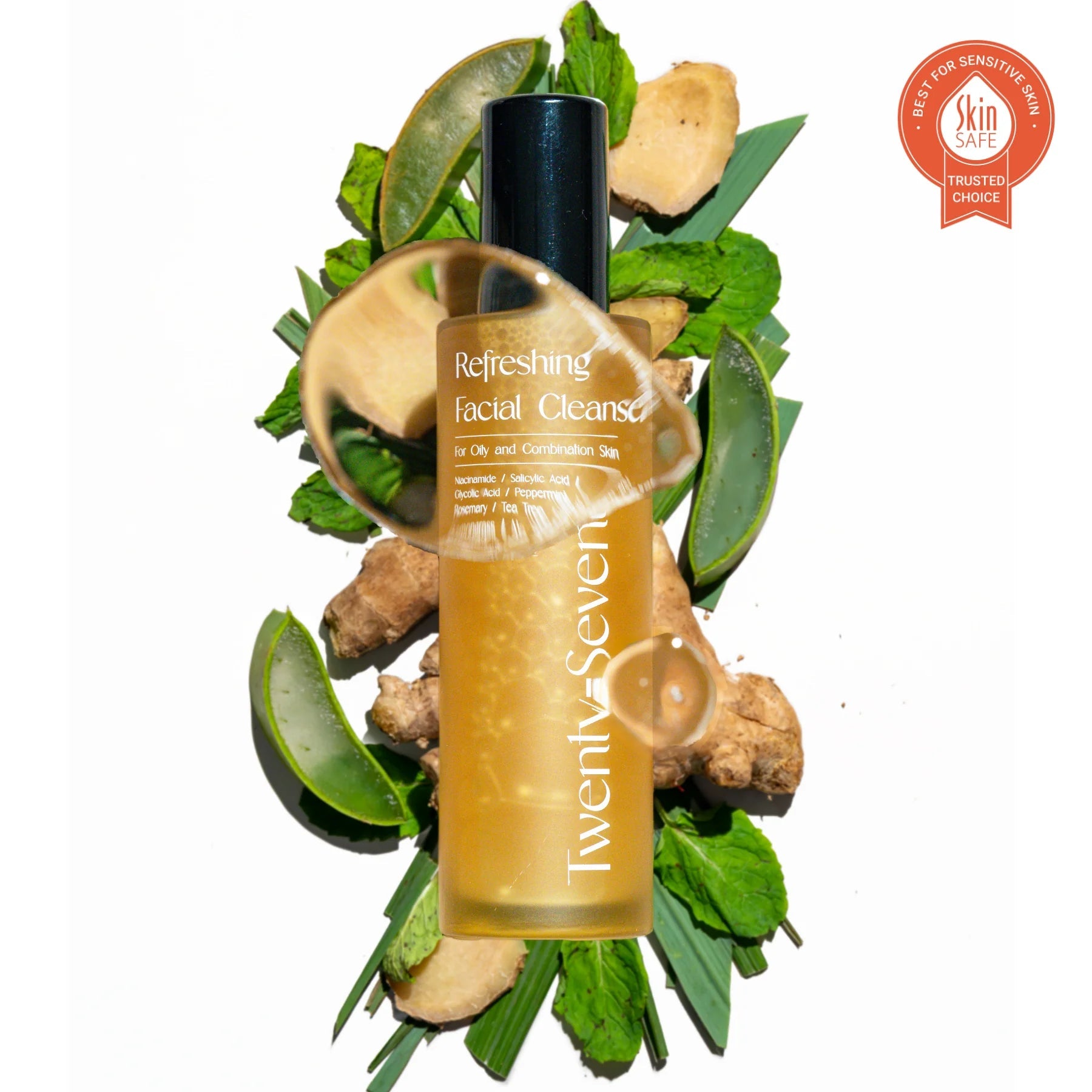 Refreshing Facial Cleanser with Niacinamide, AHA & BHA – Face Cleanser on Brown Living™. SKU: TS24001. Img 9.