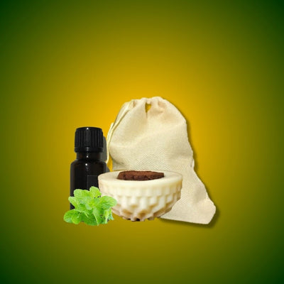 Refreshing Peppermint Scent Wax Block Freshener – Candles & Fragrances on Brown Living™. SKU: BLSPGFBADPP1. Img 1.