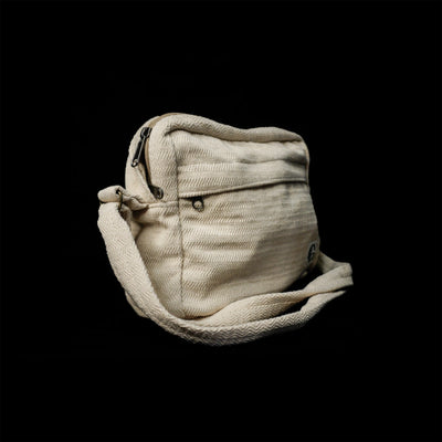 Reiek Sling Bag (White) | Sustainable Hemp Crossbody Bag – Womens Handbag on Brown Living™. SKU: OGSBGRK01. Img 15.