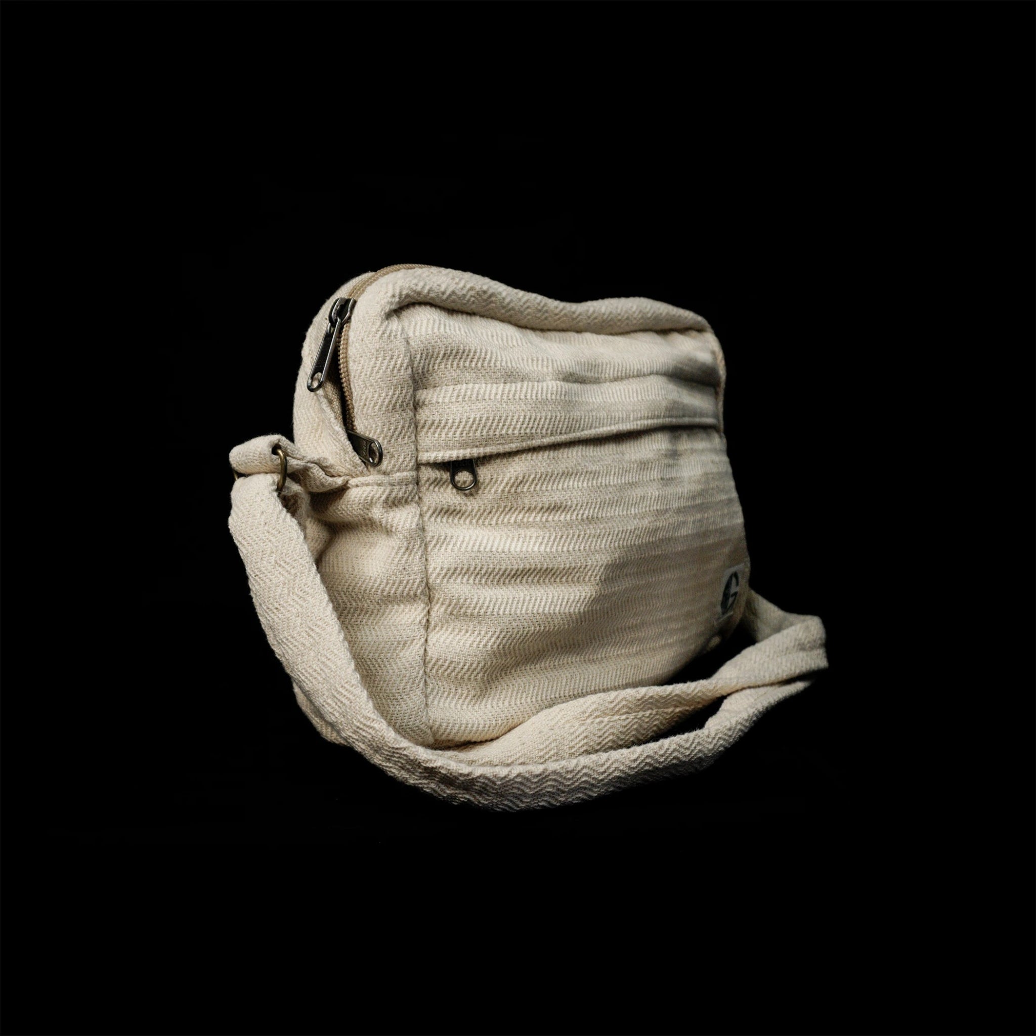 Reiek Sling Bag (White) | Sustainable Hemp Crossbody Bag – Womens Handbag on Brown Living™. SKU: OGSBGRK01. Img 20.