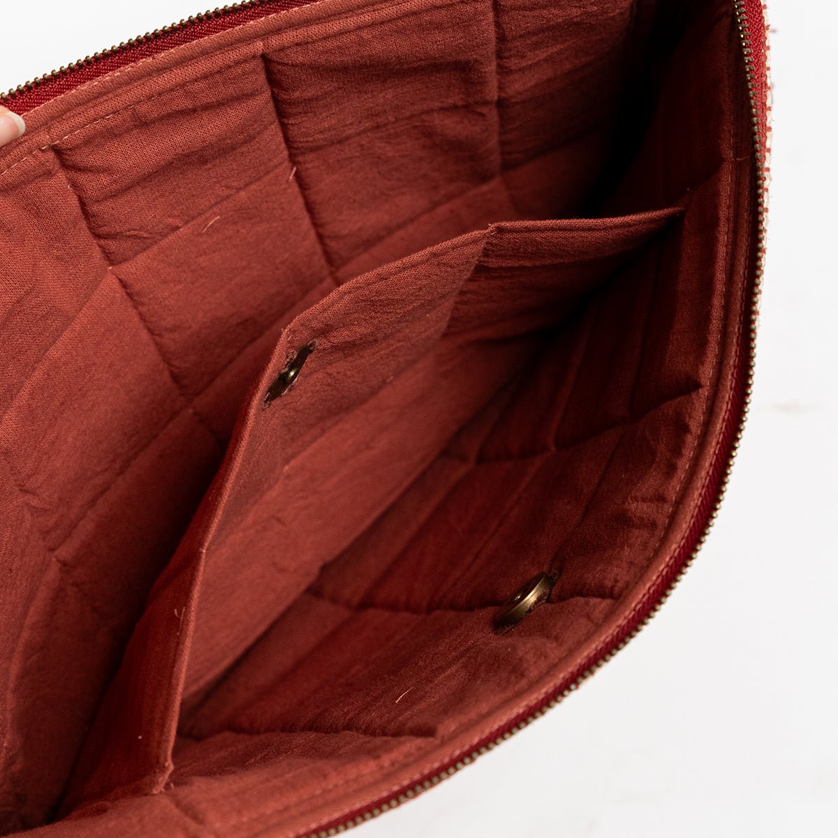 Rekha Hand - Woven Laptop Bag | Artisan Eco - Friendly Laptop Sleeve – Laptop Sleeve on Brown Living™. SKU: S24WREKHALP214-BR. Img 5.