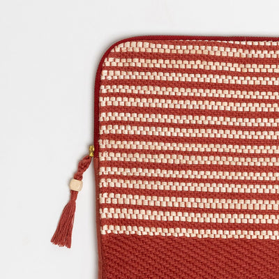 Rekha Hand - Woven Laptop Bag | Artisan Eco - Friendly Laptop Sleeve – Laptop Sleeve on Brown Living™. SKU: S24WREKHALP214-BR. Img 8.