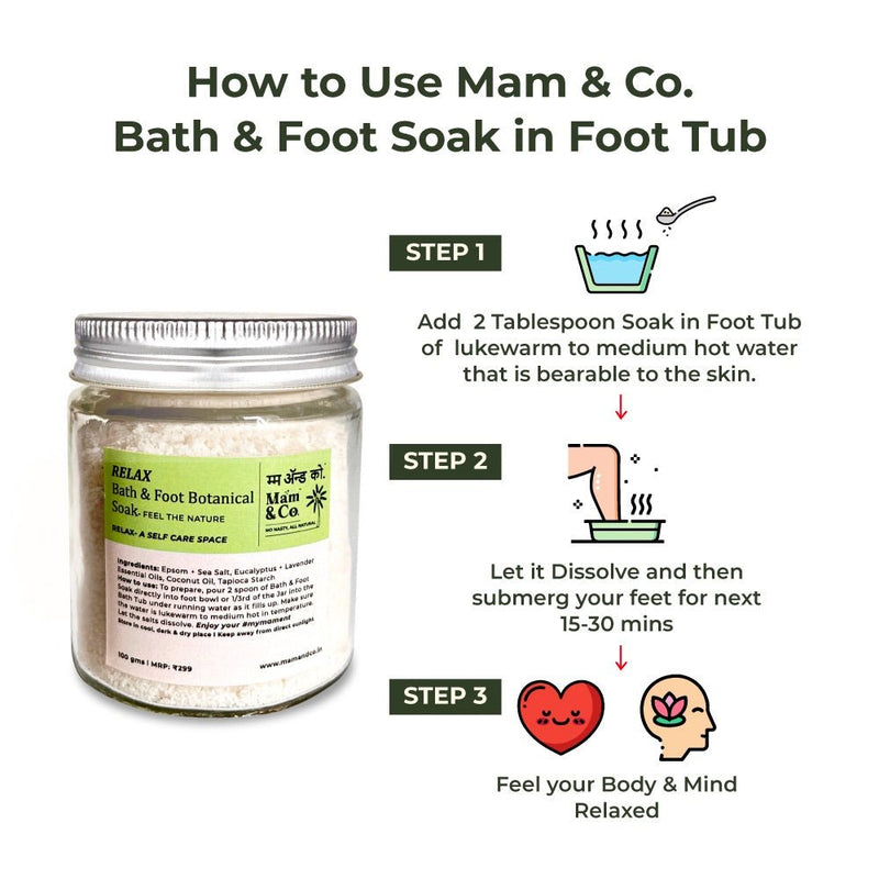 Relax Bath & Foot Soak | Easy to Dissolve | Fine in Texture | Non Sticky (100 g) | Verified Sustainable Bath Salt on Brown Living™