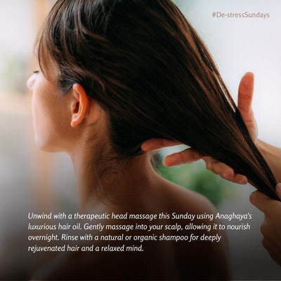 Relaxing Head Massage Oil 100ml | Nourishing Ayurvedic Hair Oil – Hair Shampoo on Brown Living™. SKU: 010. Img 3.