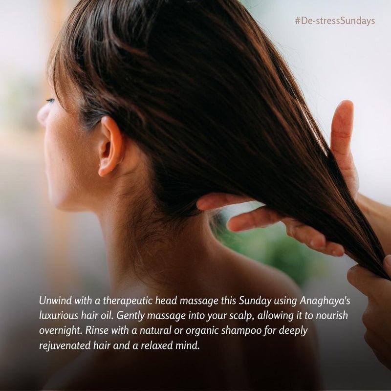 Relaxing Head Massage Oil 100ml | Nourishing Ayurvedic Hair Oil – Hair Shampoo on Brown Living™. SKU: 010. Img 3.